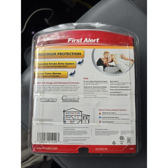 NEW! NIB First Alert P910 Smoke & Fire Alarm - 10 Year Life - Sealed Package - Picture 2 of 2